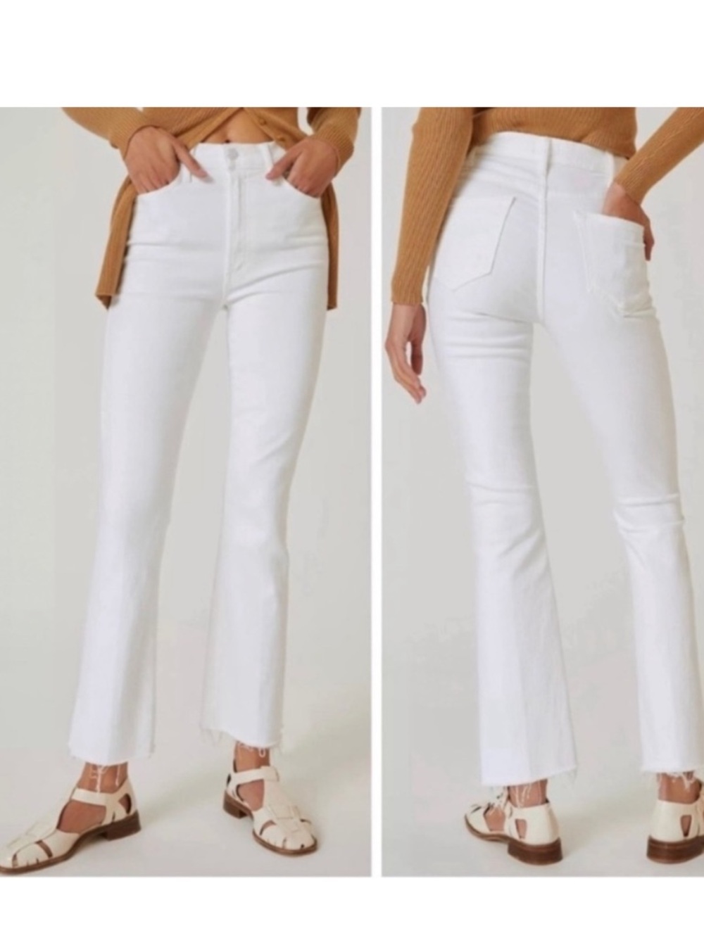 Mother hustler Straight leg High Rise Raw Hem Jeans. 26